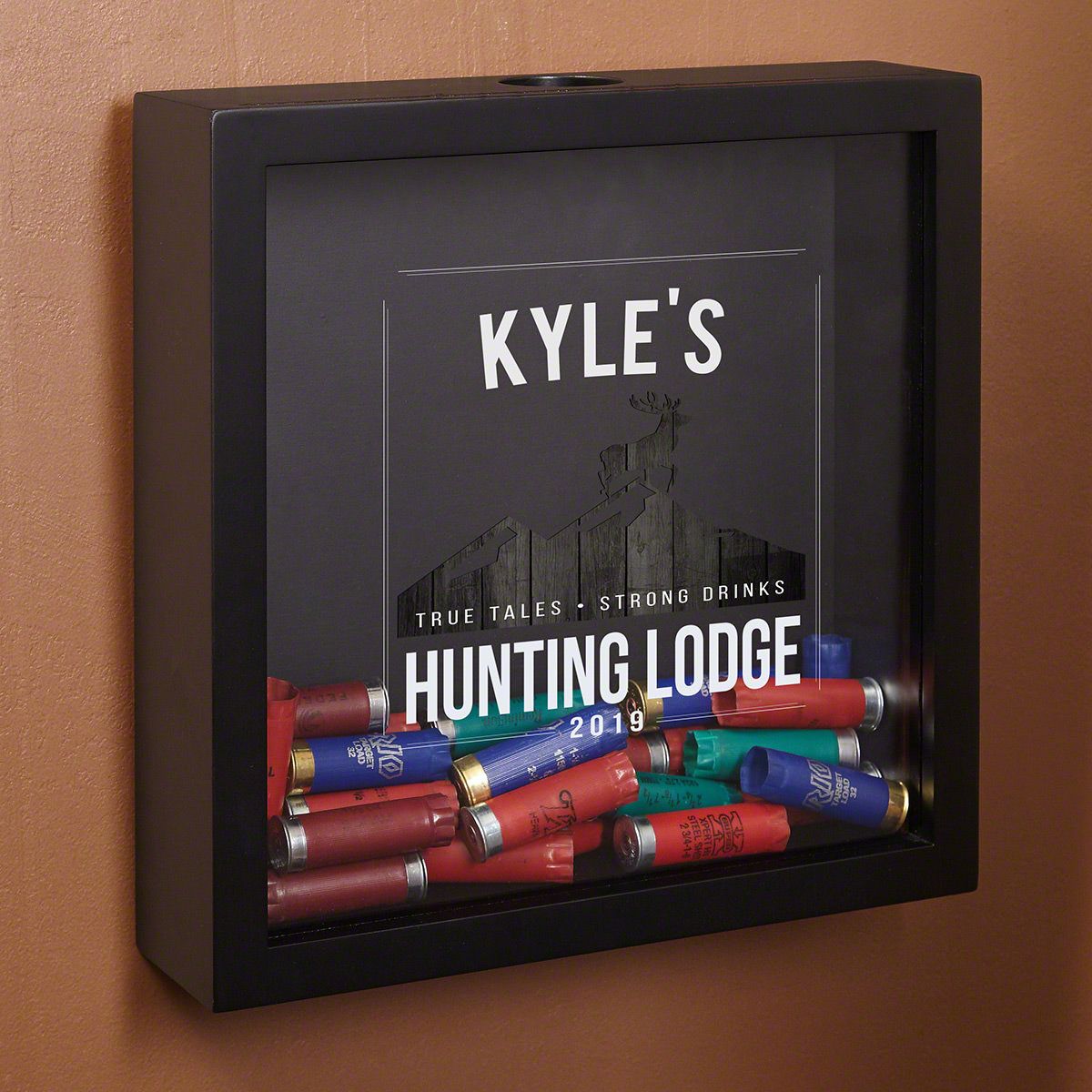 Hunting Lodge Personalized Shotgun Shell Shadow Box for Hunters