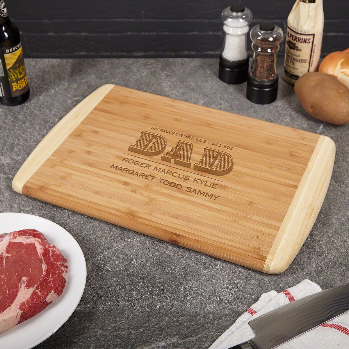 Custom cutting board chef 50th birthday gift for men husband gift grilling / bbq gifts engraved dad personalized cutting board for him