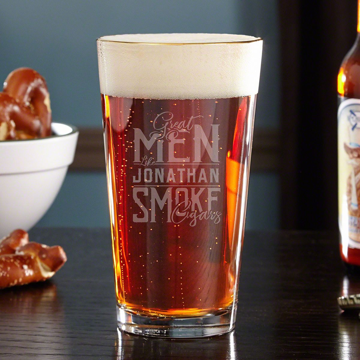 Great Men Smoke Cigars Custom Pint Glass for Beer Lovers Instructions