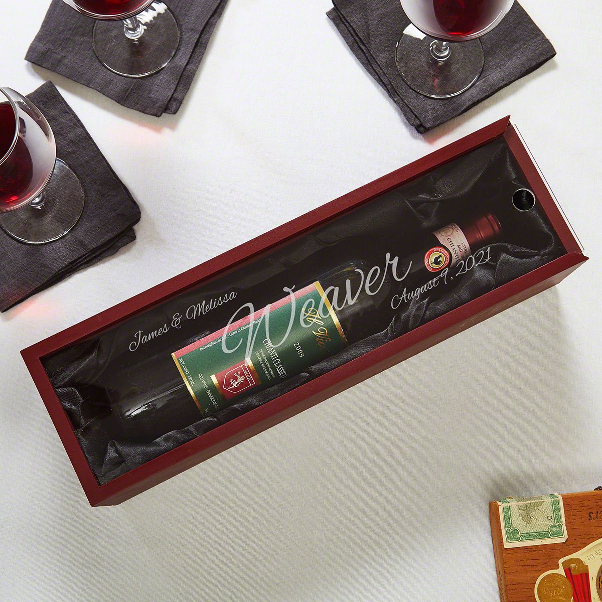 Evening to Remember Personalized Wooden Wine Gift Box