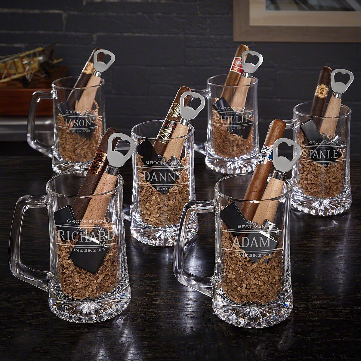 Stanford Custom Cigar & Beer Gift Sets for Groomsmen – Set of 6