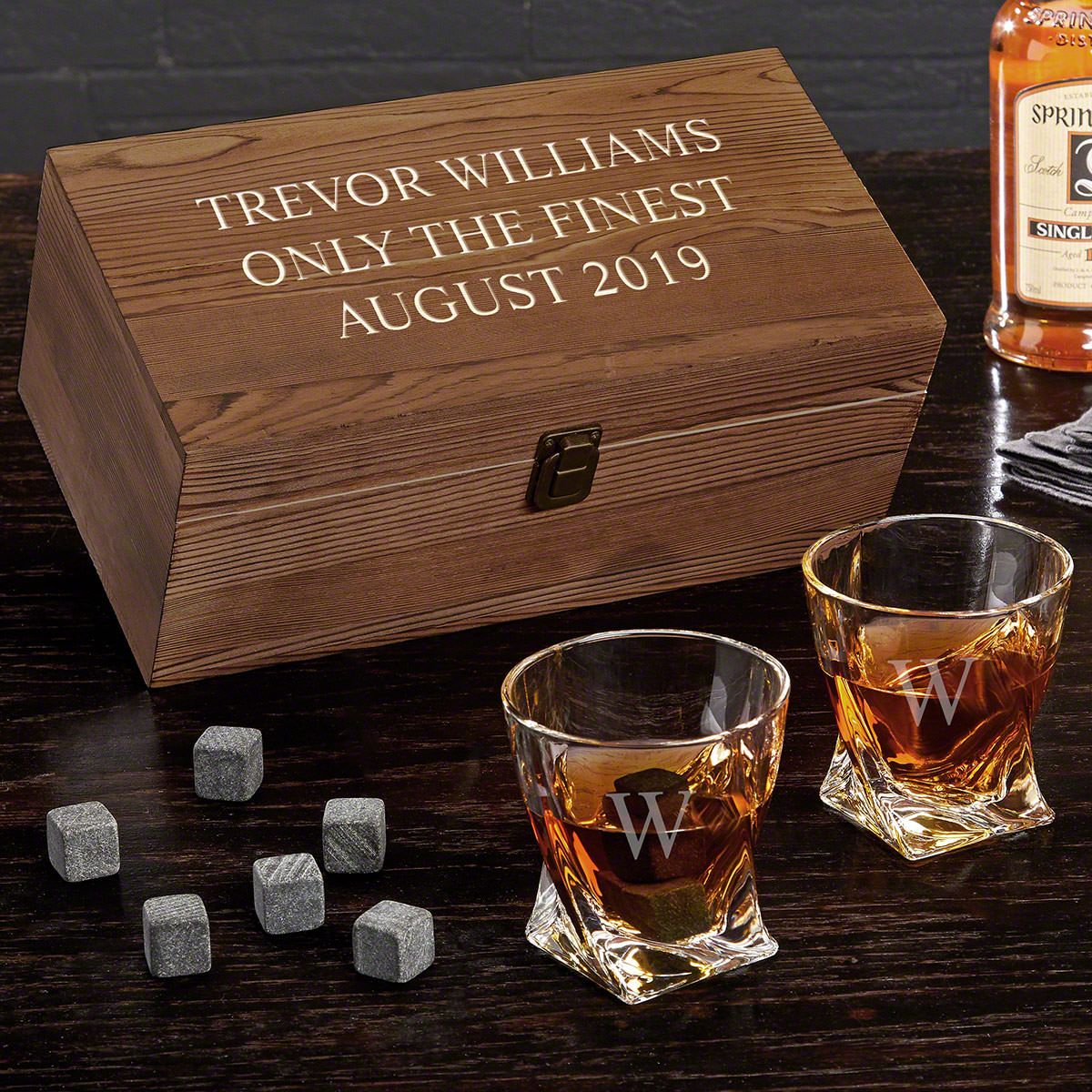 Personalized Twist Glasses Whiskey Gift Box