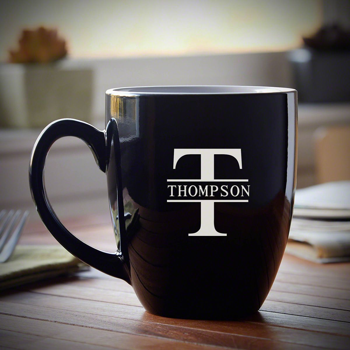 Oakmont Black Personalized Coffee Mug