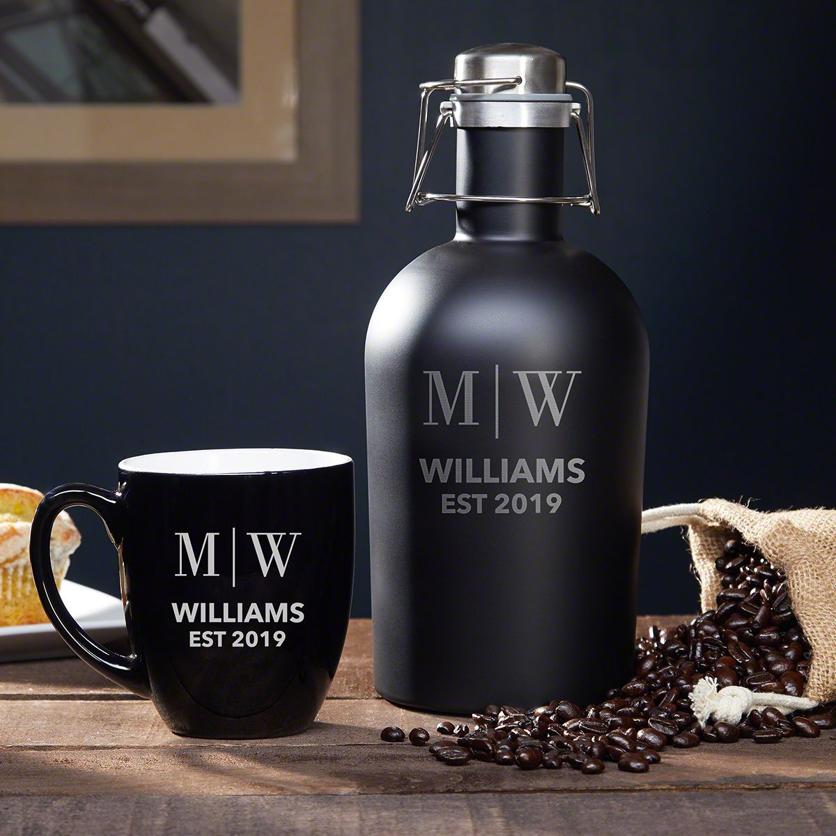 Fresh Brewed Custom Coffee Growler & Mug Set