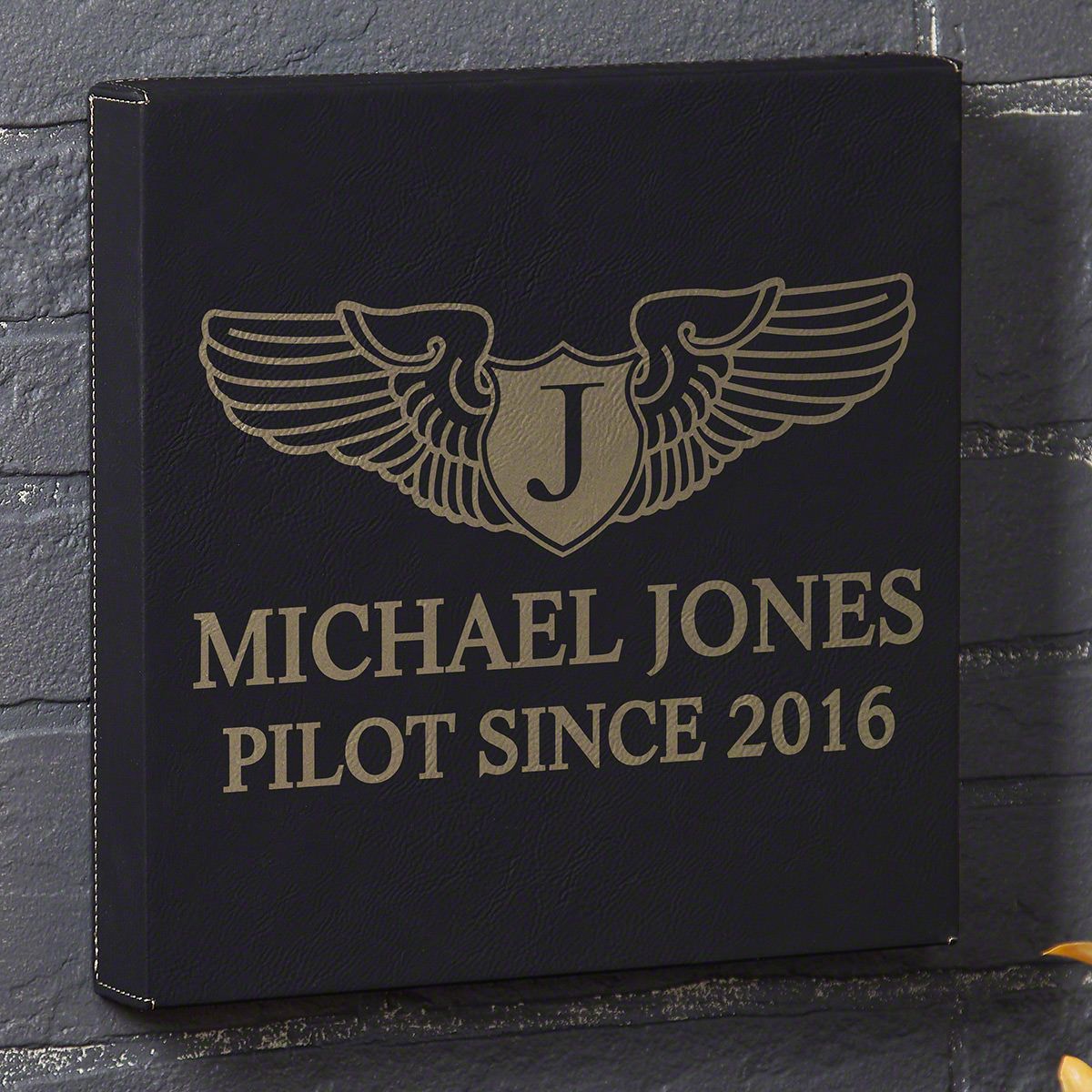 Take Flight Personalized Black Leatherette Canvas - Gift for Pilots