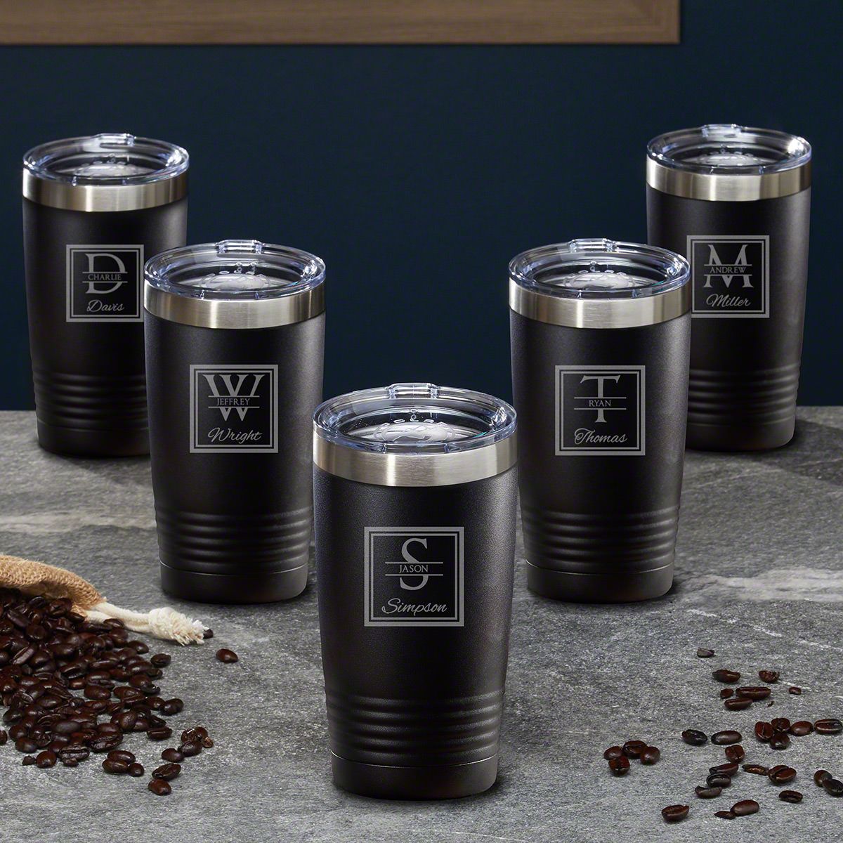 Best Man Gift 11 Pack Custom Engraved Stainless Tumblers- 20 oz Groomsman Gift Personalized Stainless Tumbler