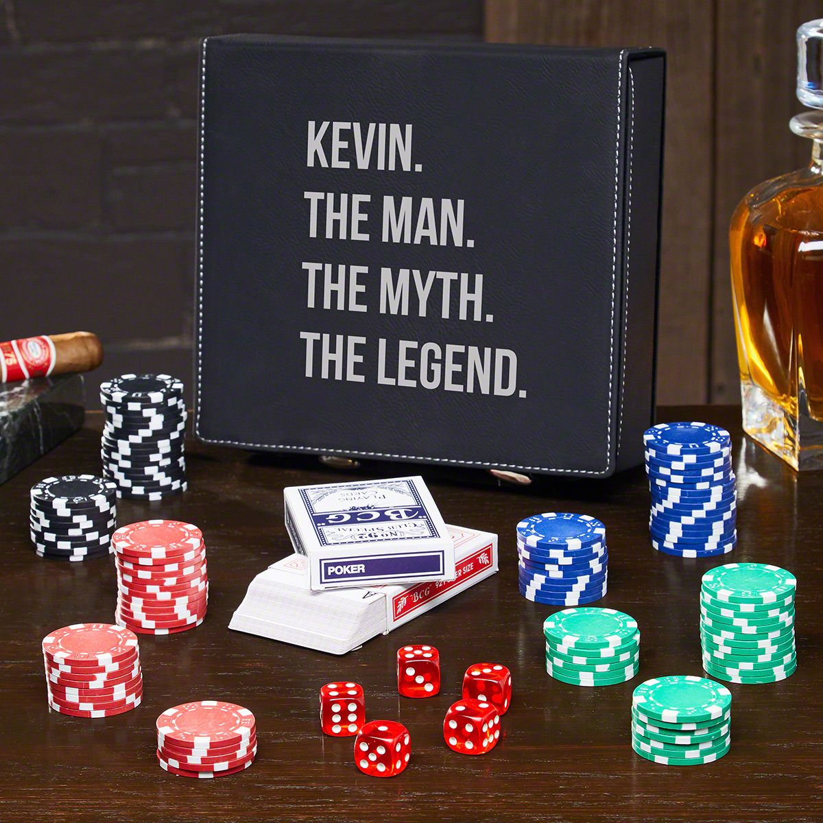 Man Myth Legend Personalized Poker Set