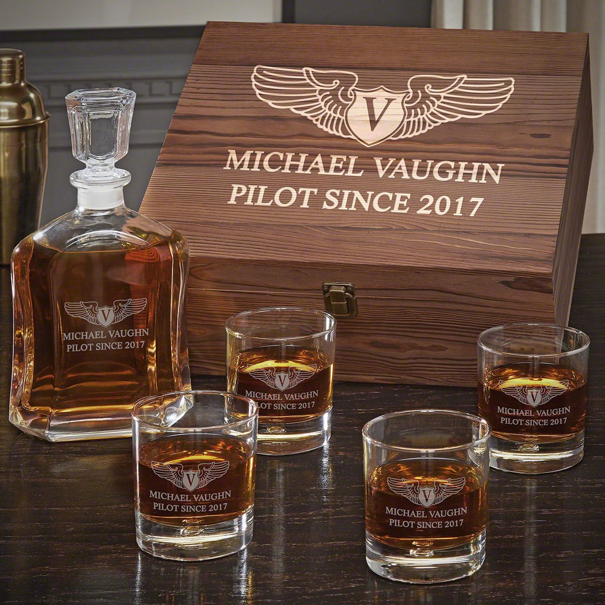 Take Flight Custom Whiskey Gift Set for Pilots