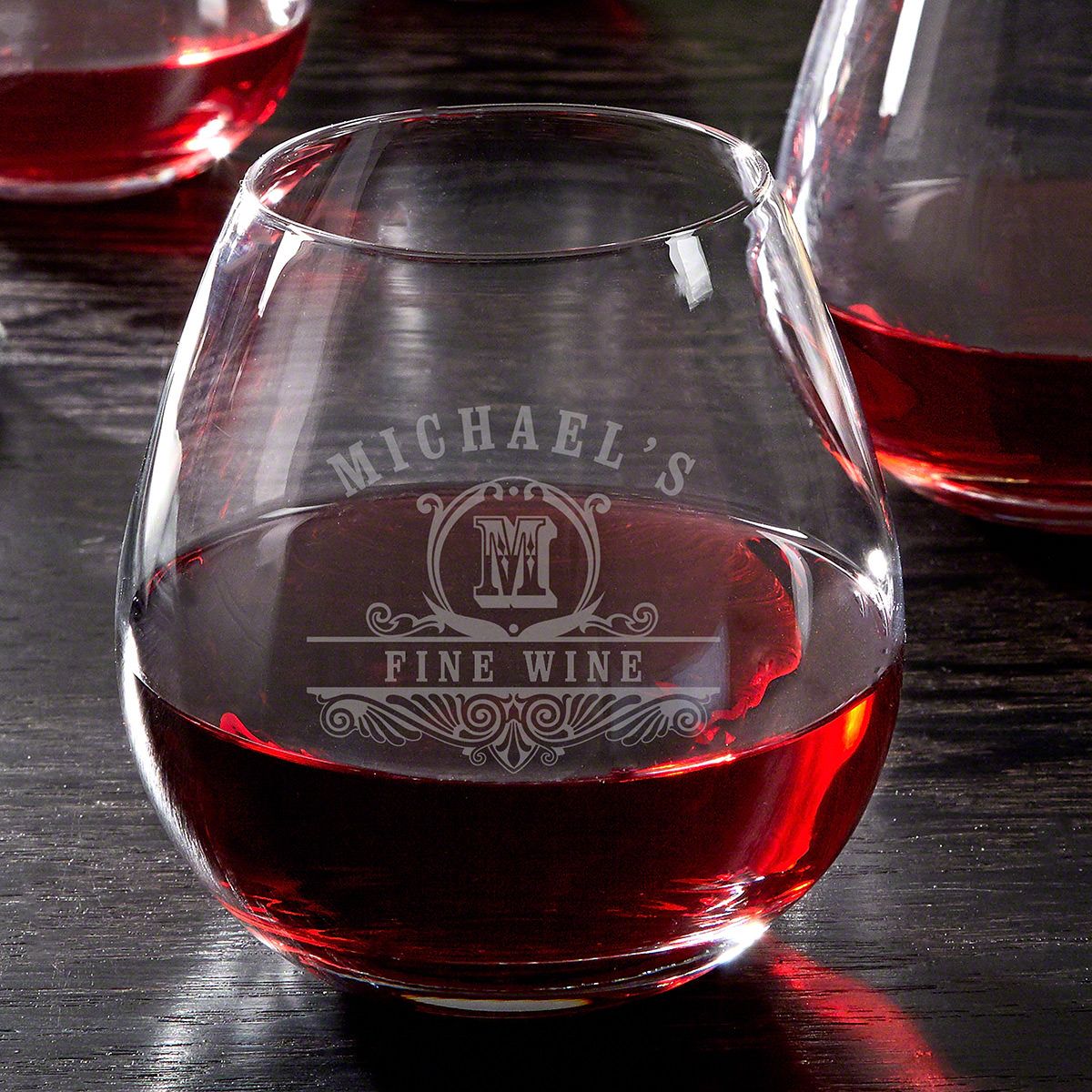Carraway Personalized Stemless Wine Glass