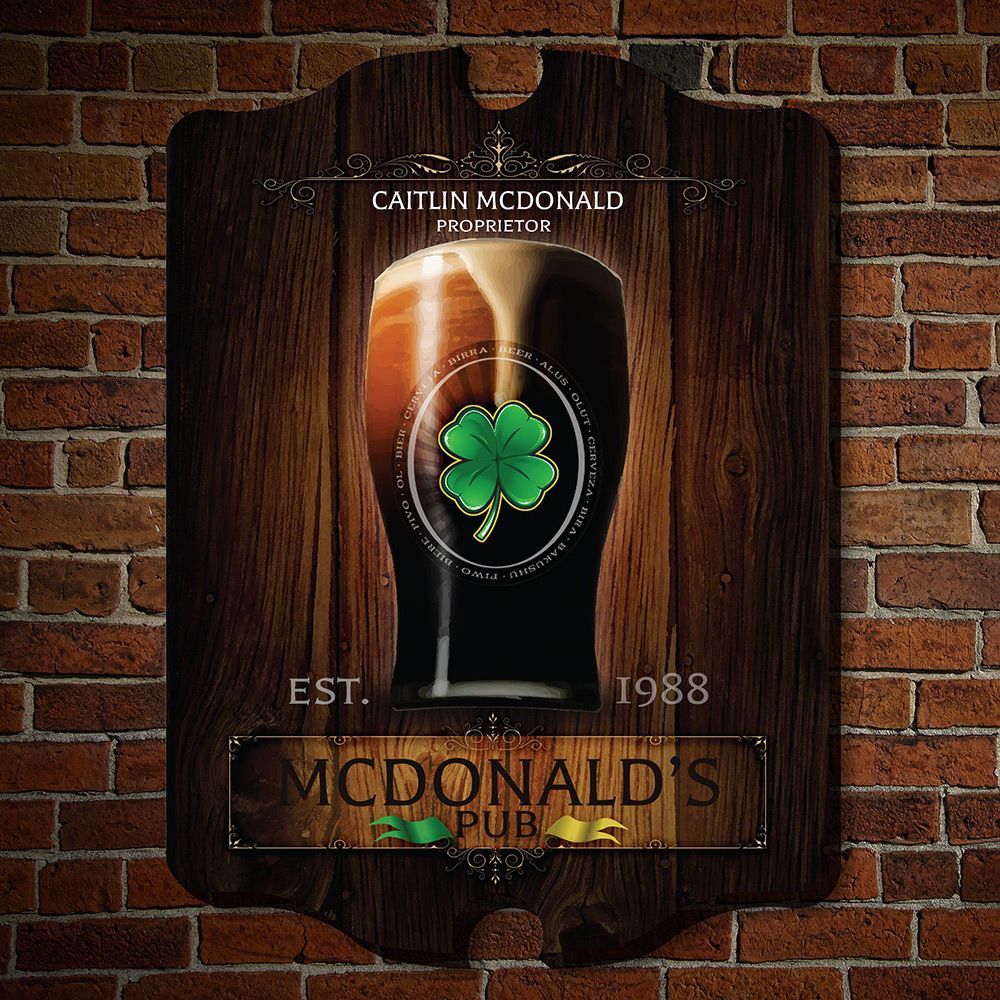 Personalized Irish Pub Bar Beer Home Decor Gift Plaque Sign #20 Custom USA Made 