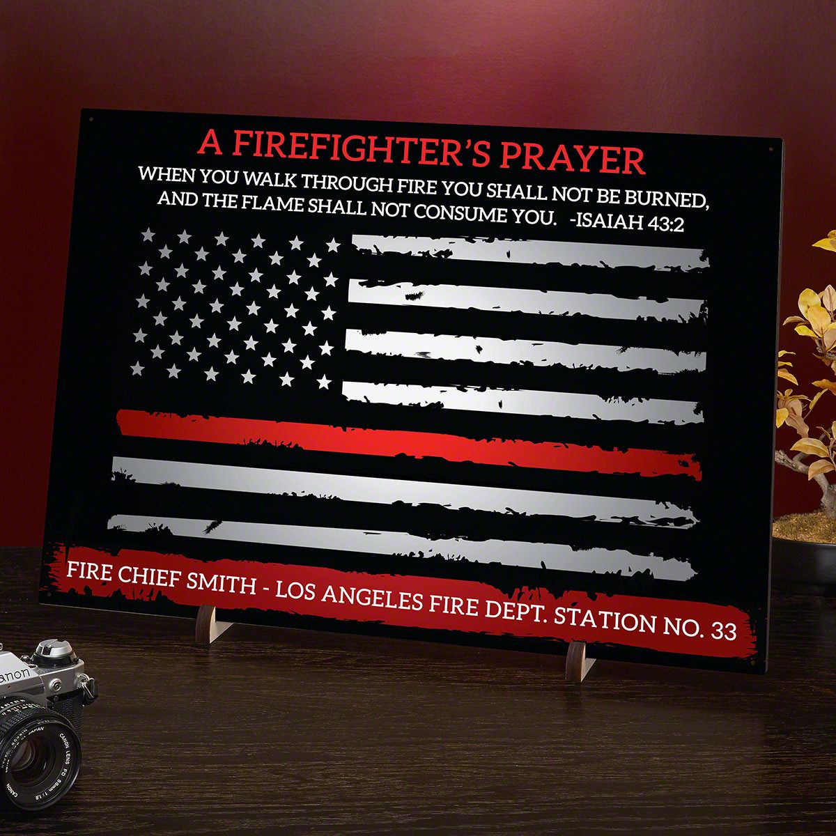 Custom Firefighter's Prayer Sign Isaiah 43:2