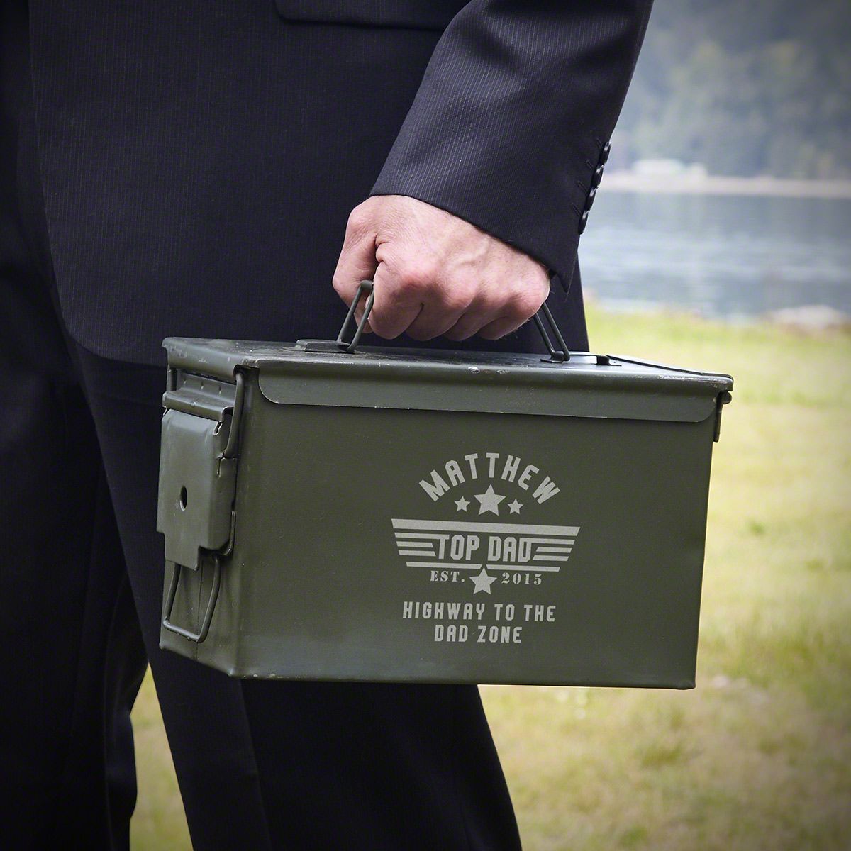 Top Dad 50 Cal Ammo Can Personalized Gift for Dad