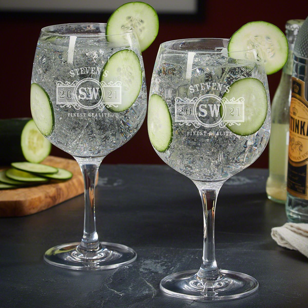 Marquee Personalized Gin and Tonic Glasses