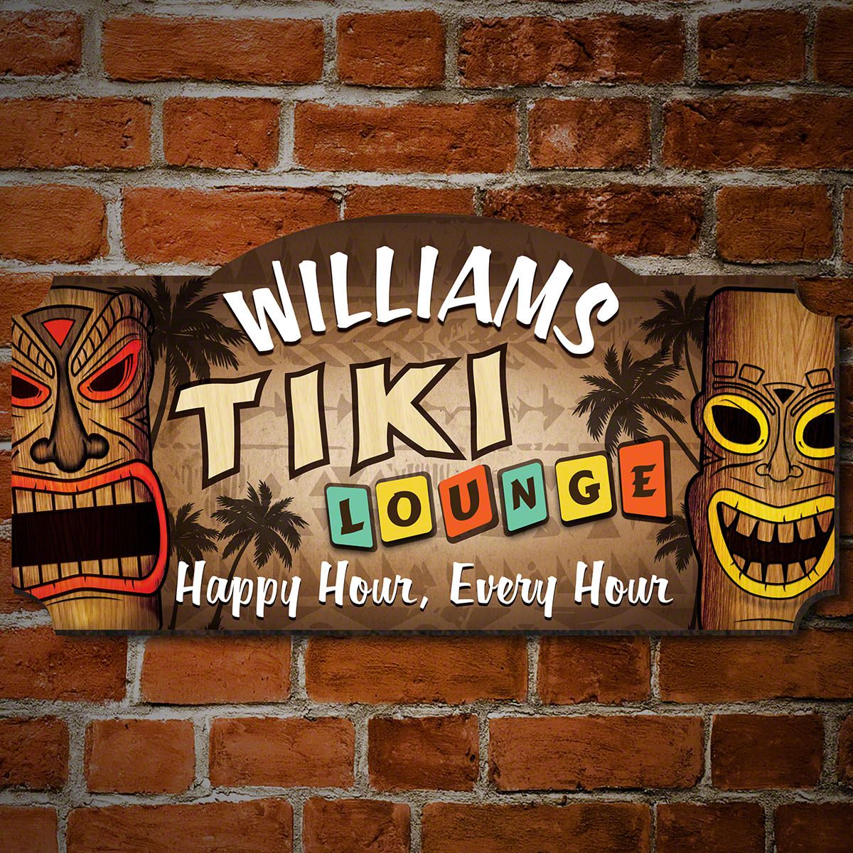 Personalized Tiki Lounge Tiki Bar Sign