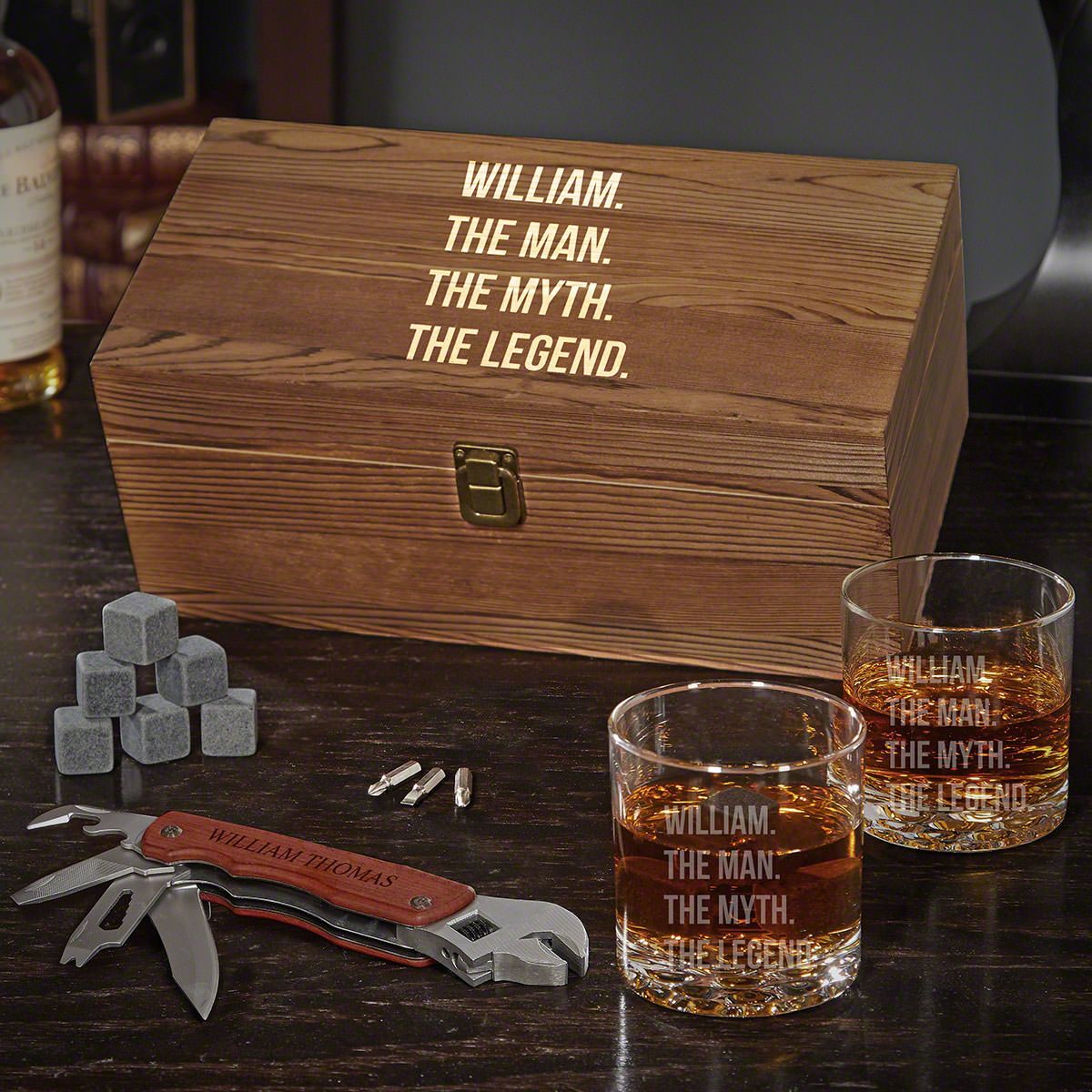 Man Myth Legend Customized Whiskey Gift Set