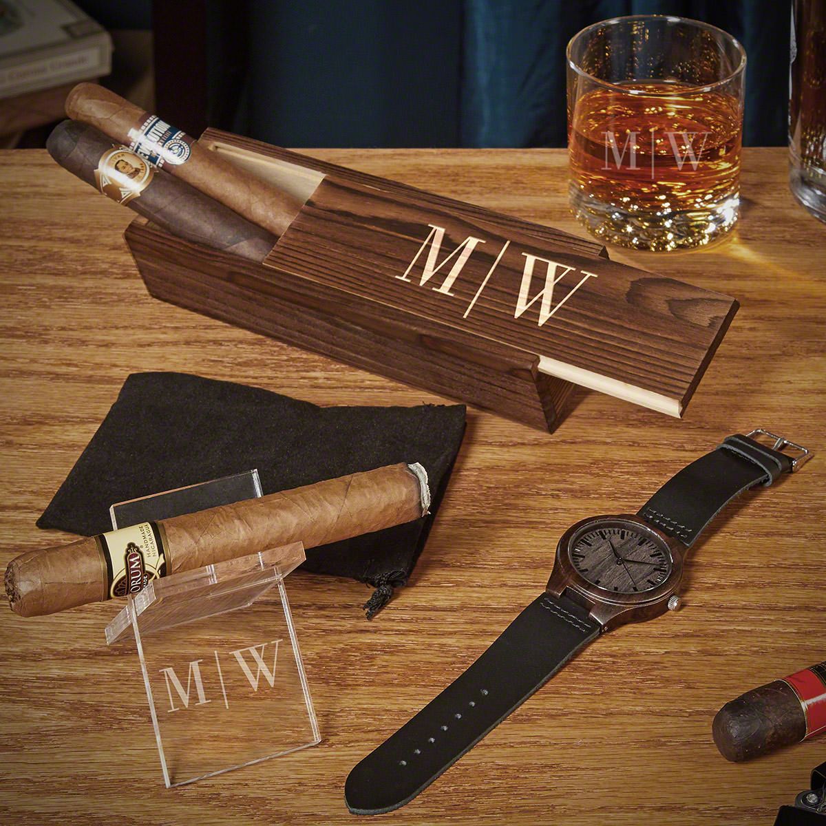Quinton Custom Cigar and Whiskey Unique Gifts for Men