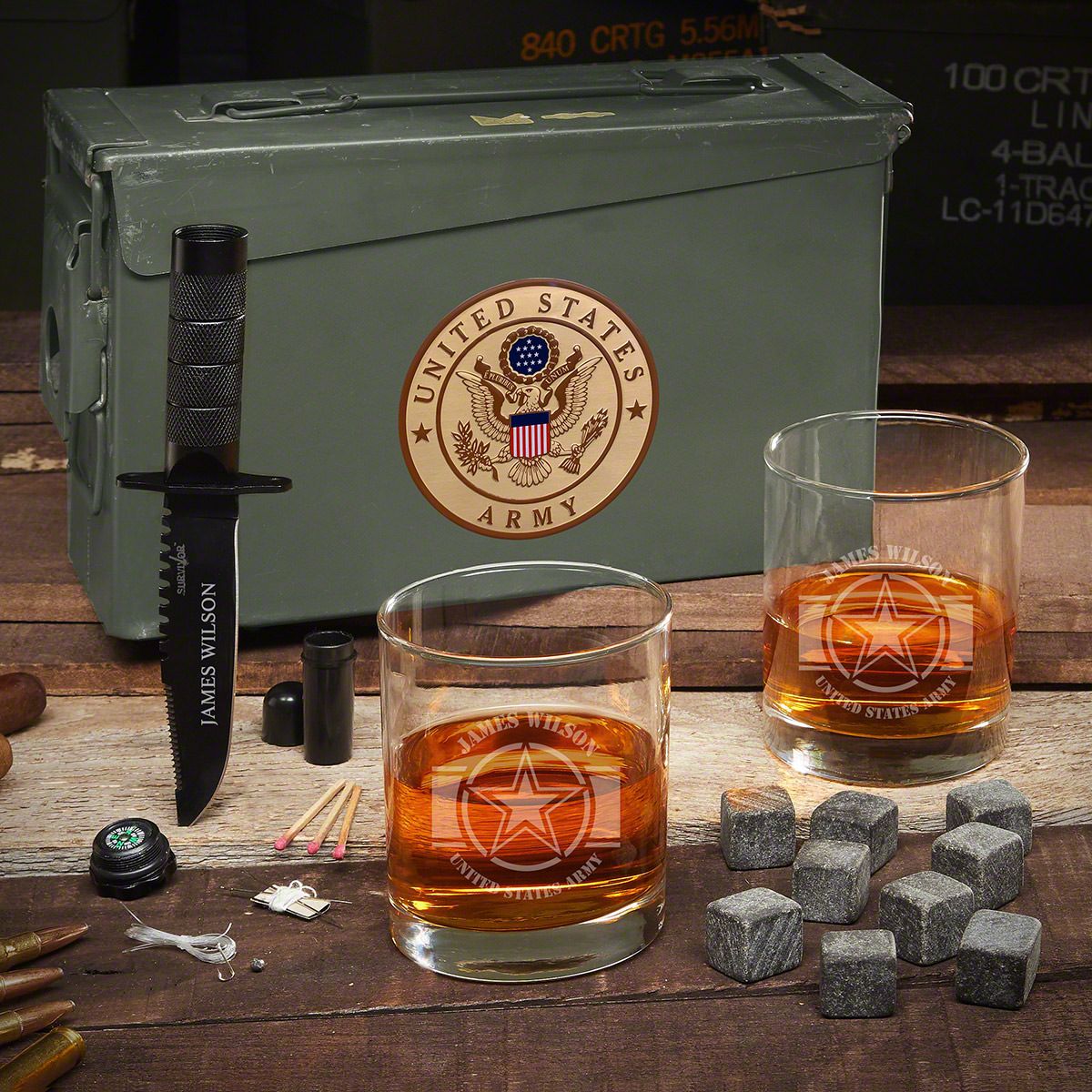 Army Strong Custom 30 Cal Ammo Can Set Army Gifts