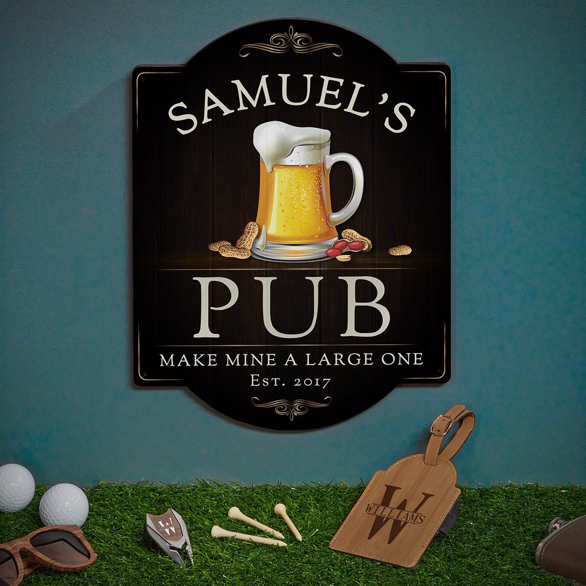Beer & Nuts Sign and Oakmont Custom Golf Gifts 