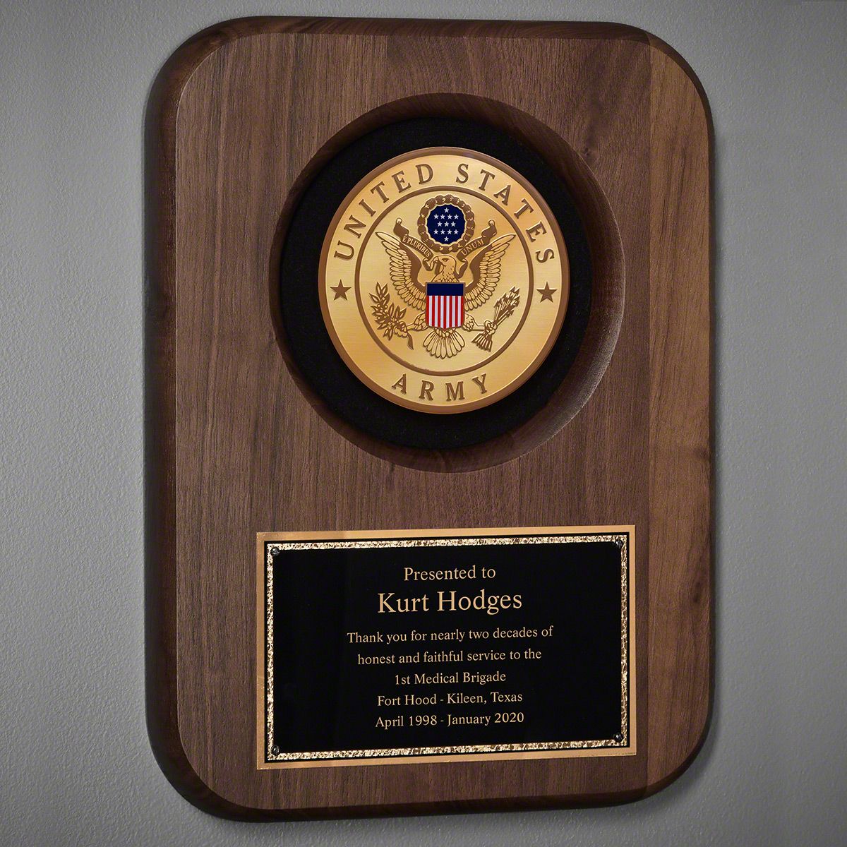 Army Personalized Plaque for Retirement