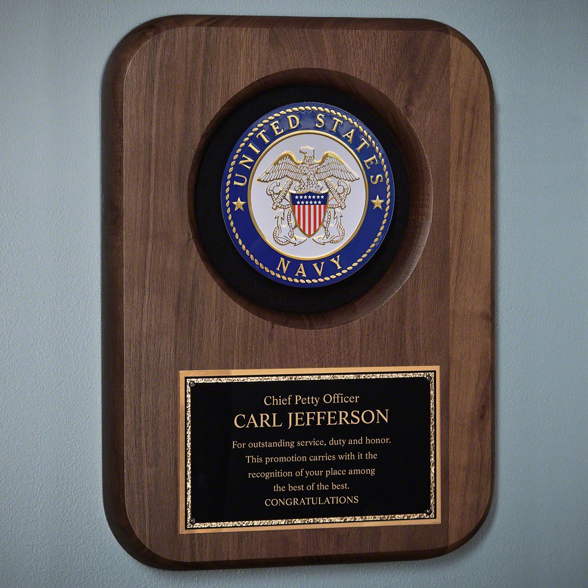 Navy Personalized Plaque for Promotion
