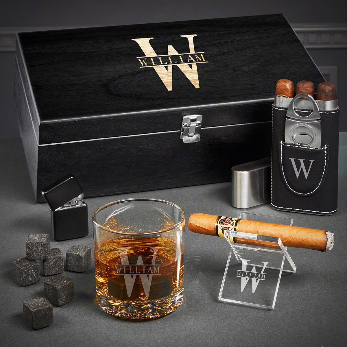 Oakmont Engraved Buckman Whiskey and Cigar Gifts