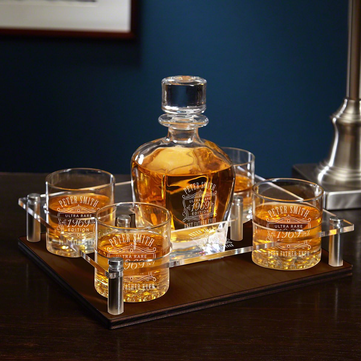 Presentation Decanter Set with Tray Personalized Ultra Rare Edition