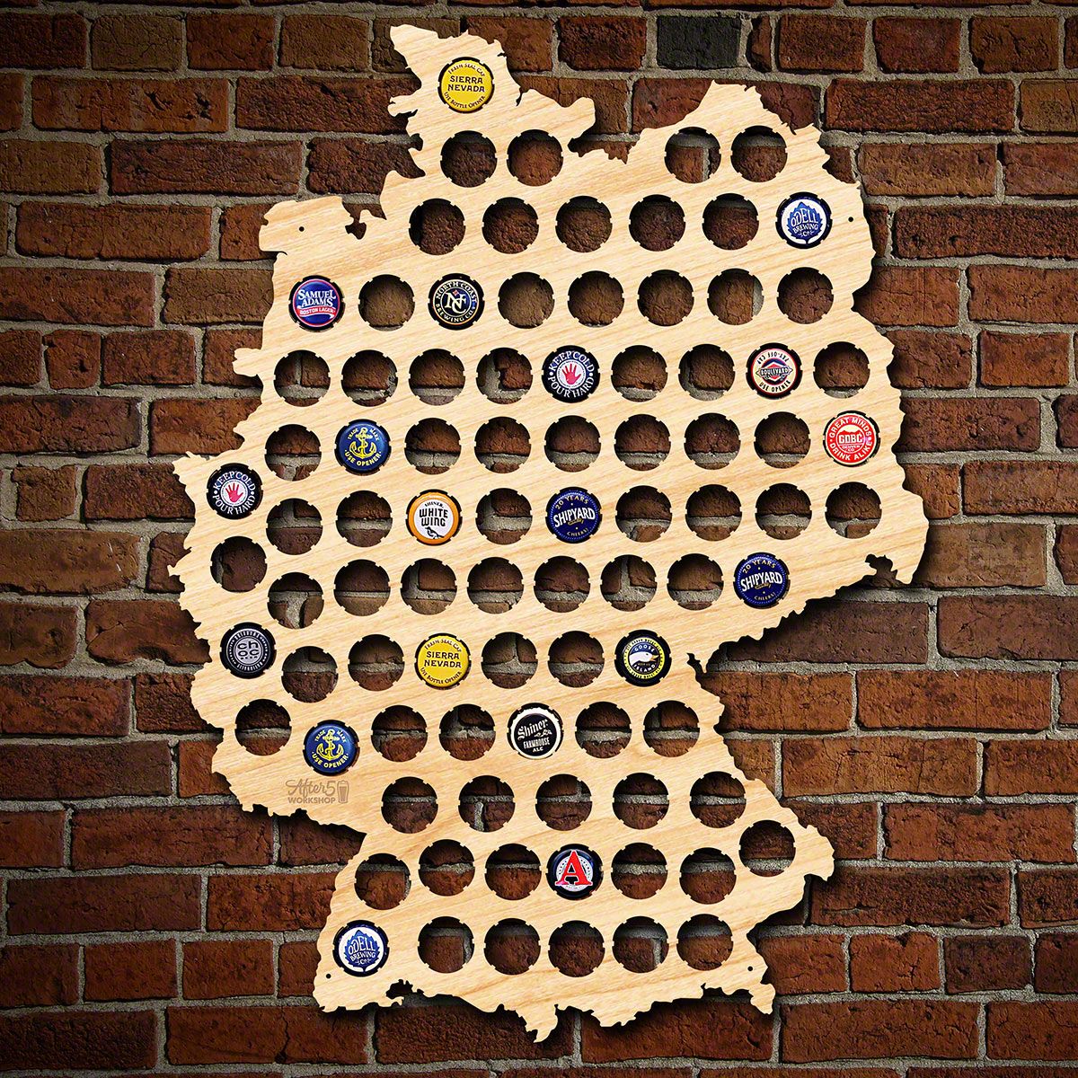 Beer Cap Map of Germany