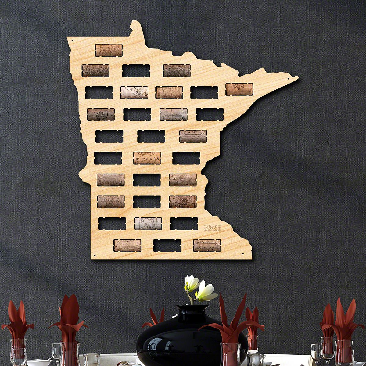 Minnesota Wine Cork Map