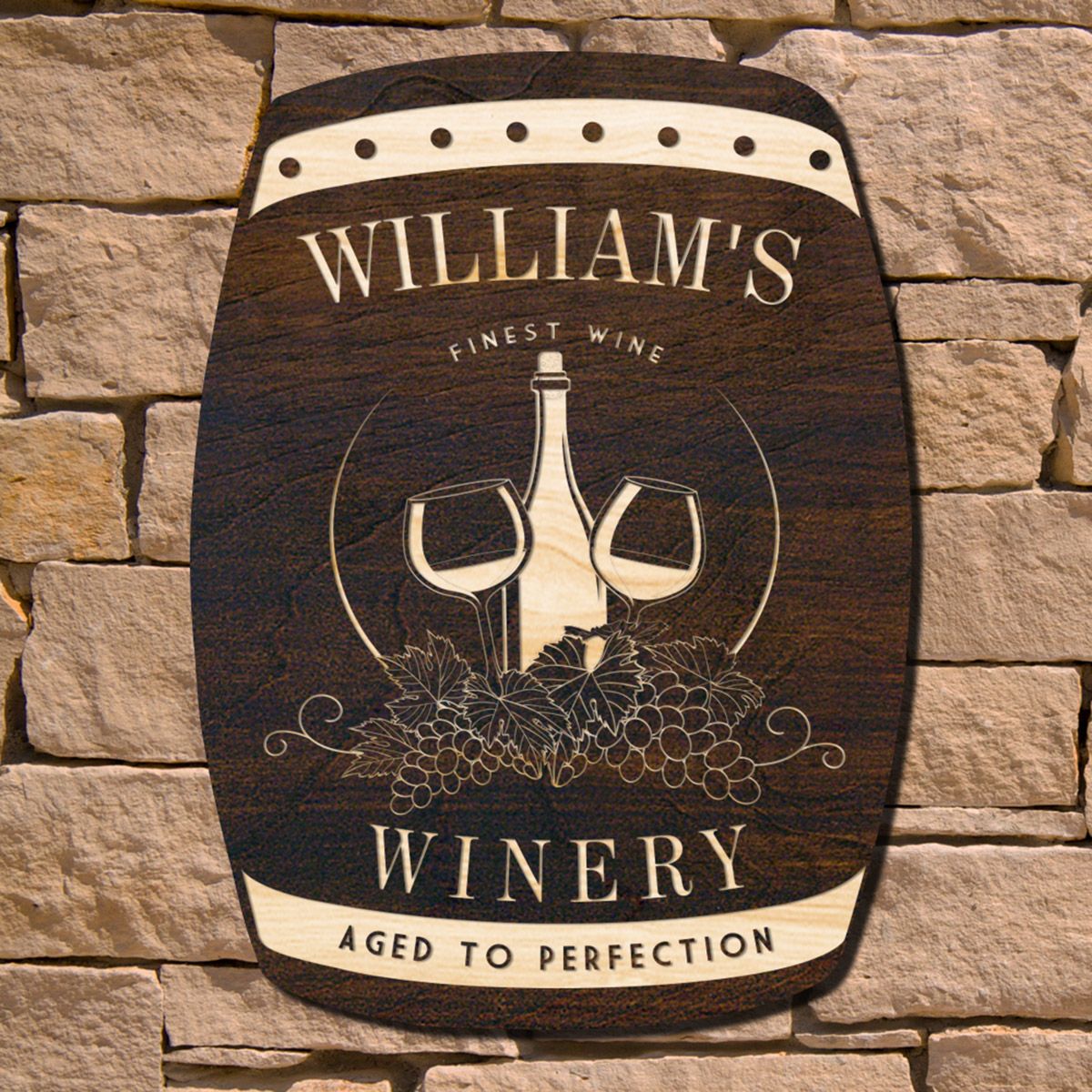 Only The Finest Personalized Wine Barrel Sign (Signature Series)