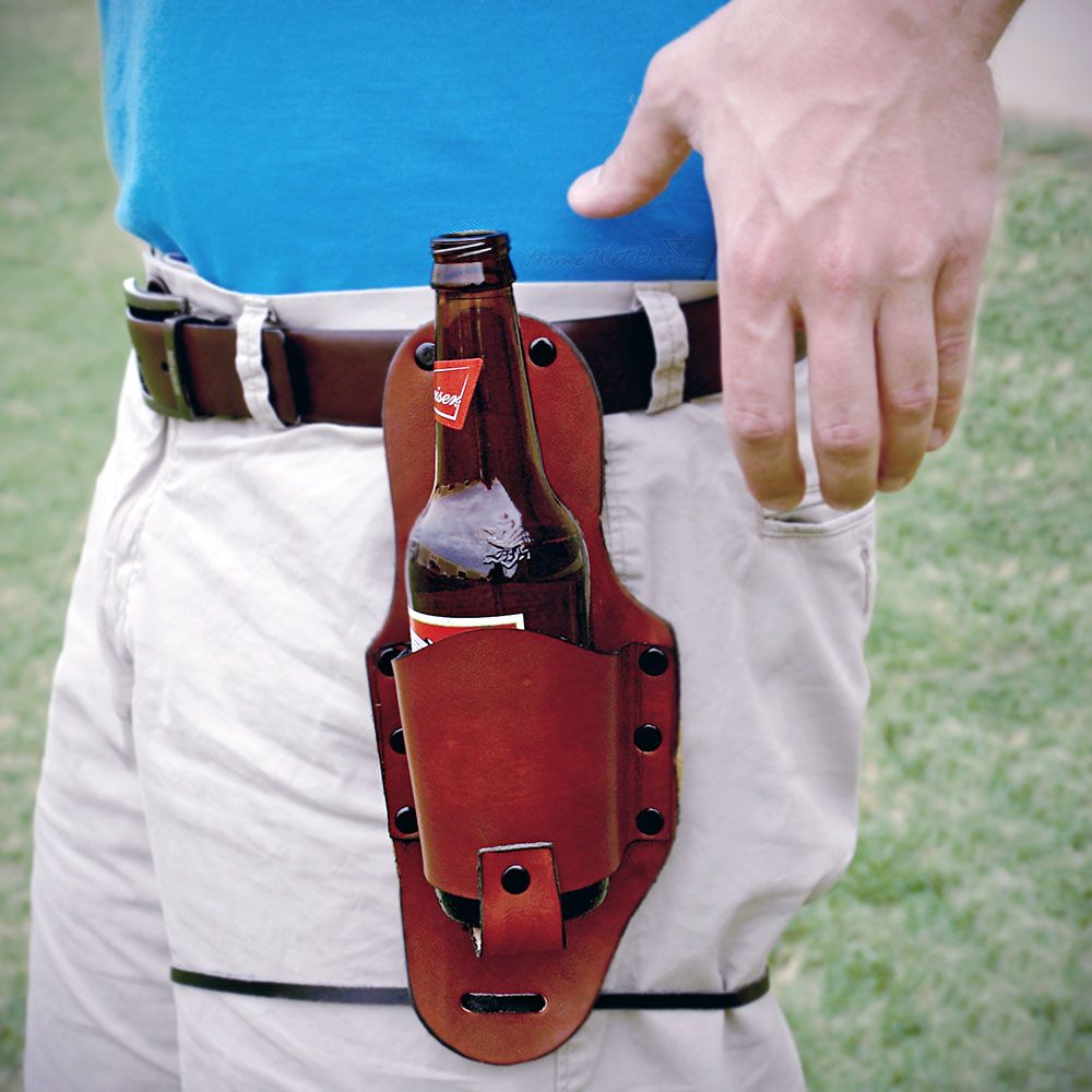 Leather beverage holster free shipping