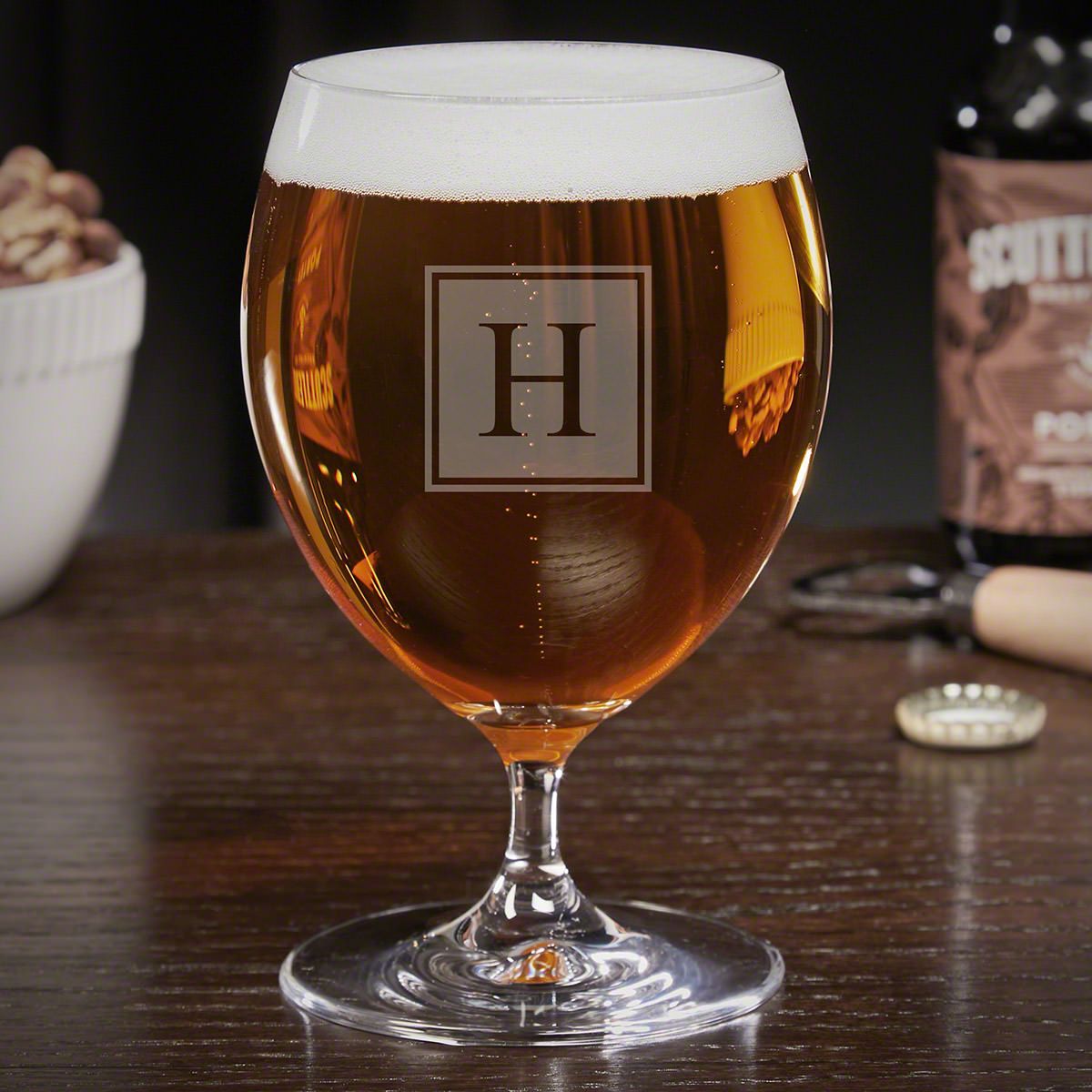 Block Monogram Personalized Grand Snifter Beer Glass