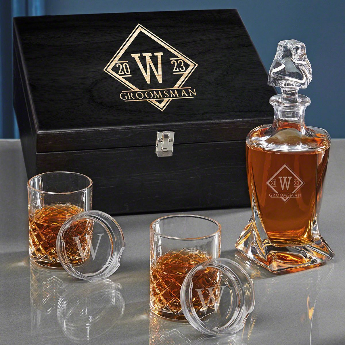 Drake Personalized Twist Decanter Bourbon Gift Set