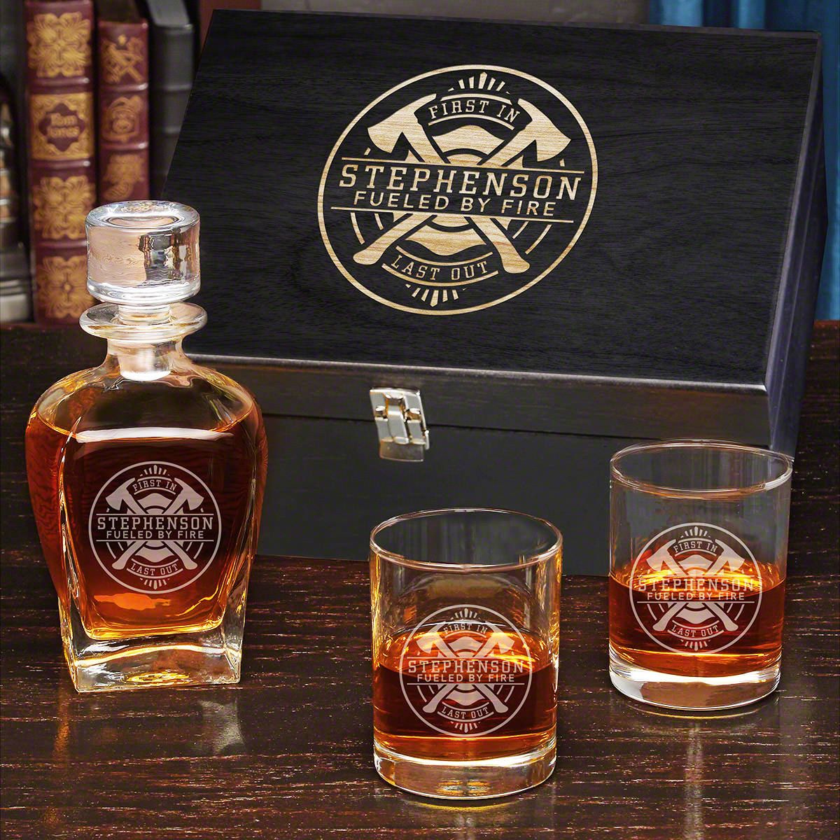 Firefighter Brotherhood Personalized Draper Whiskey Gifts for Firefighters