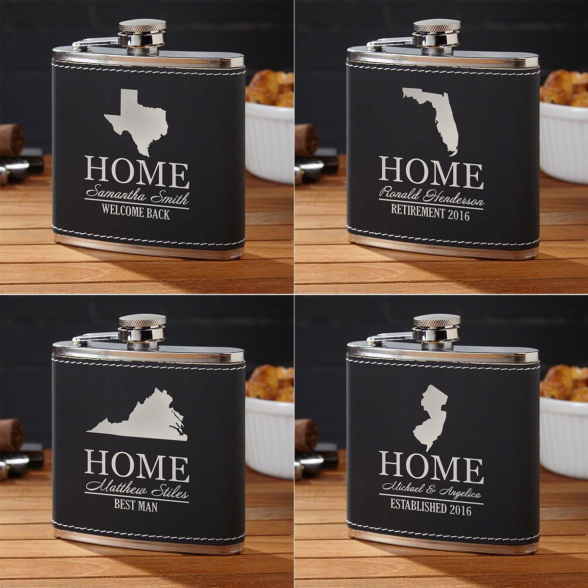 Personalized Flask with Your Home State (All 50 Avail)