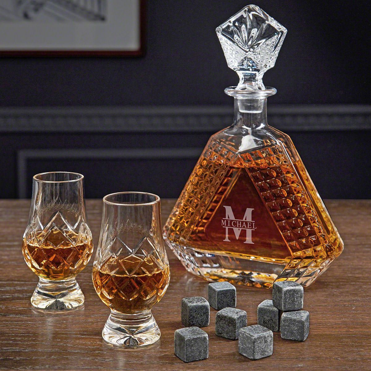 Oakmont Personalized Crystal Whiskey Decanter Set