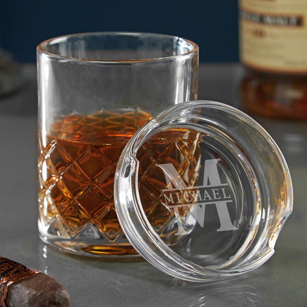 Oakmont Personalized Sterling Ashtray Whiskey Glass