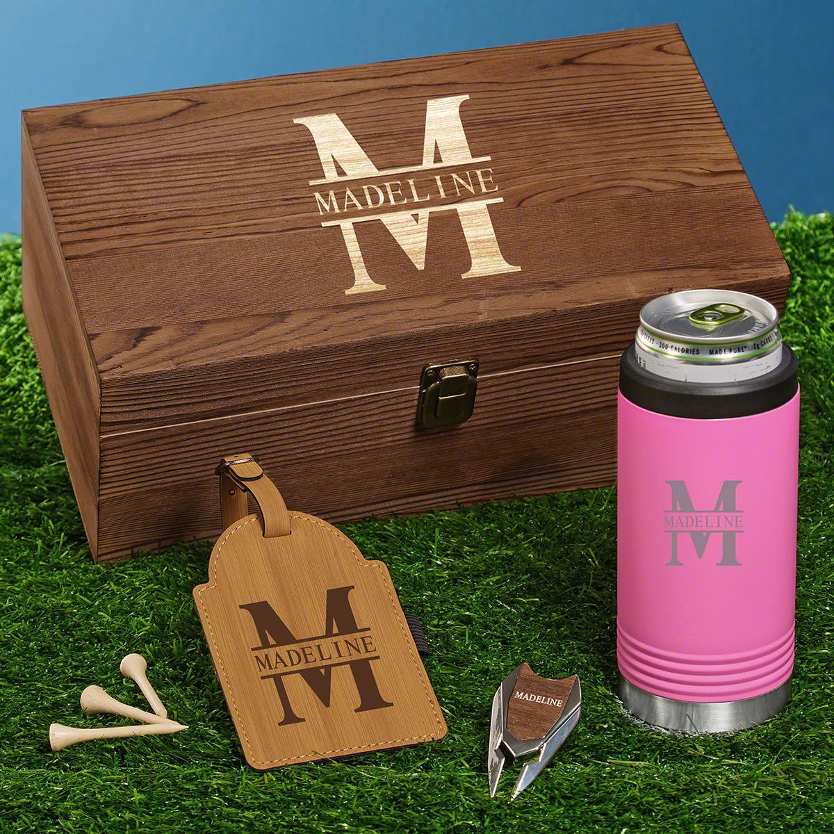 Oakmont Pink Slim Cooler Engraved Golf Gifts for Women
