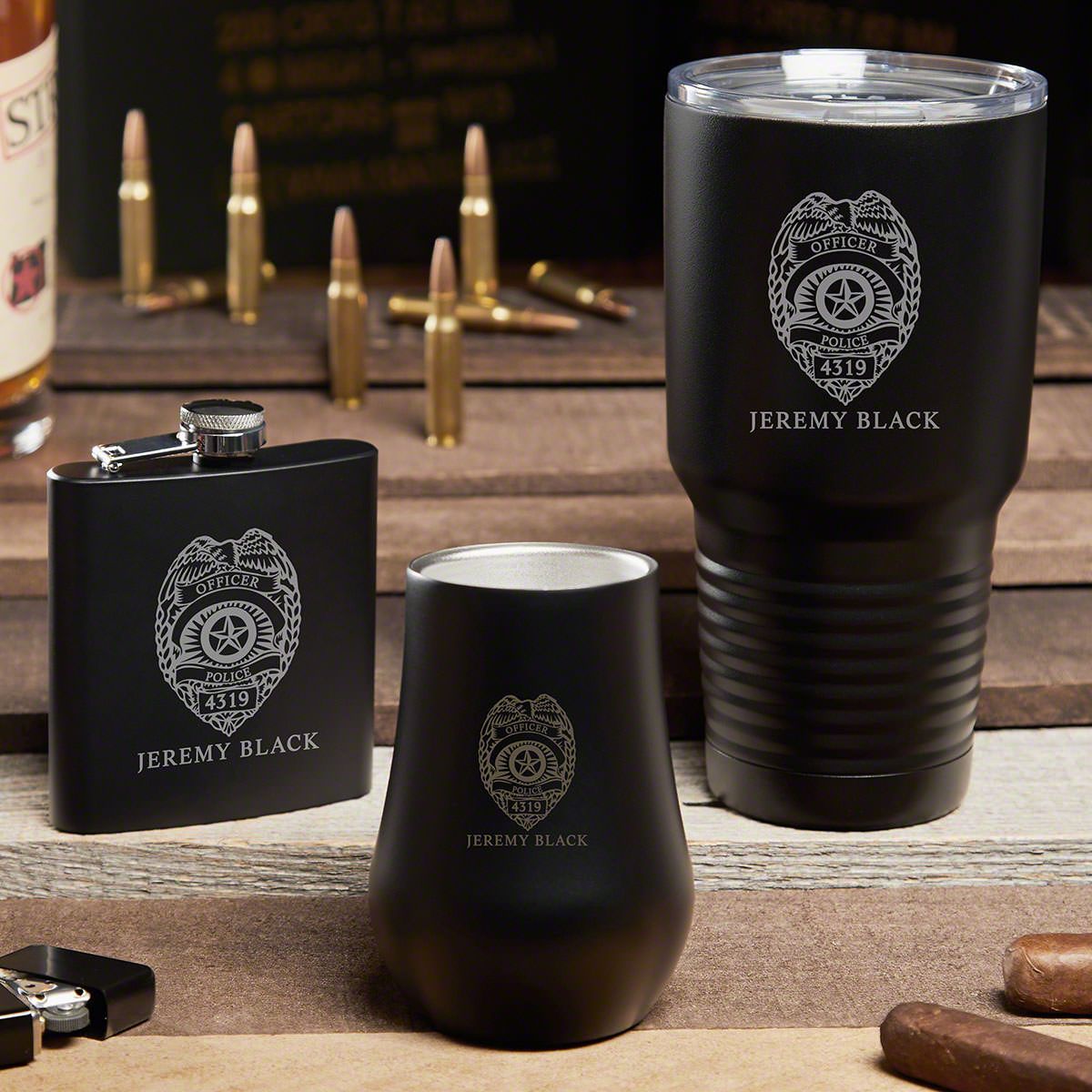 Police badge personalized 30oz Stainless insulated Tumbler Mug Cup Glass