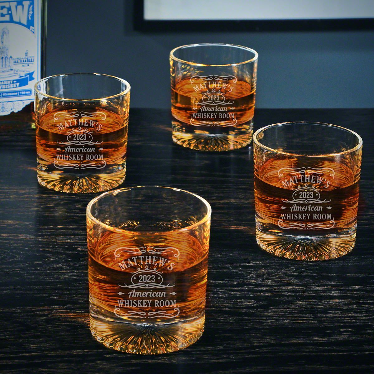 Tennessee Whiskey Engraved Churchill Whiskey Glasses