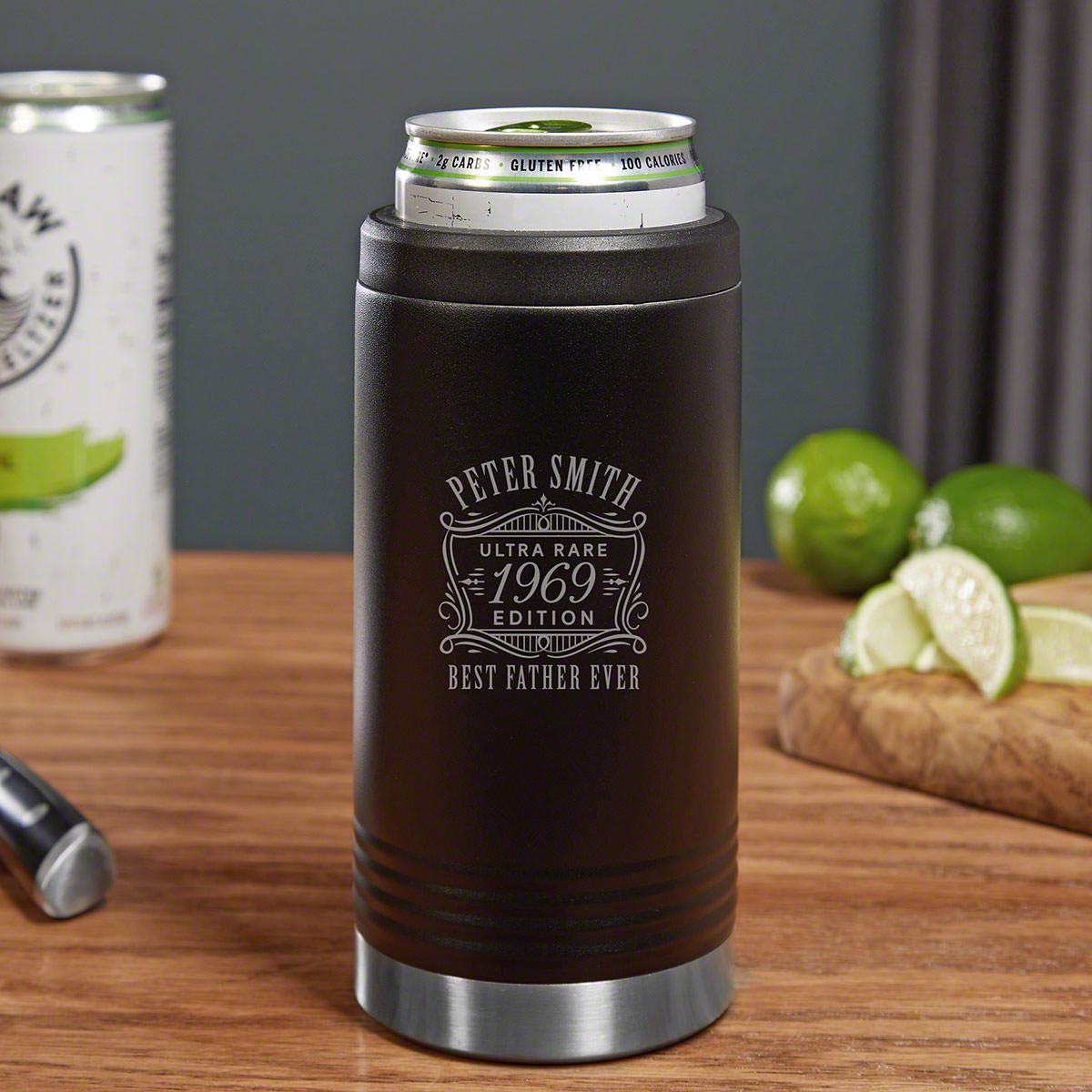 Ultra Rare Edition Engraved Seltzer Slim Can Cooler