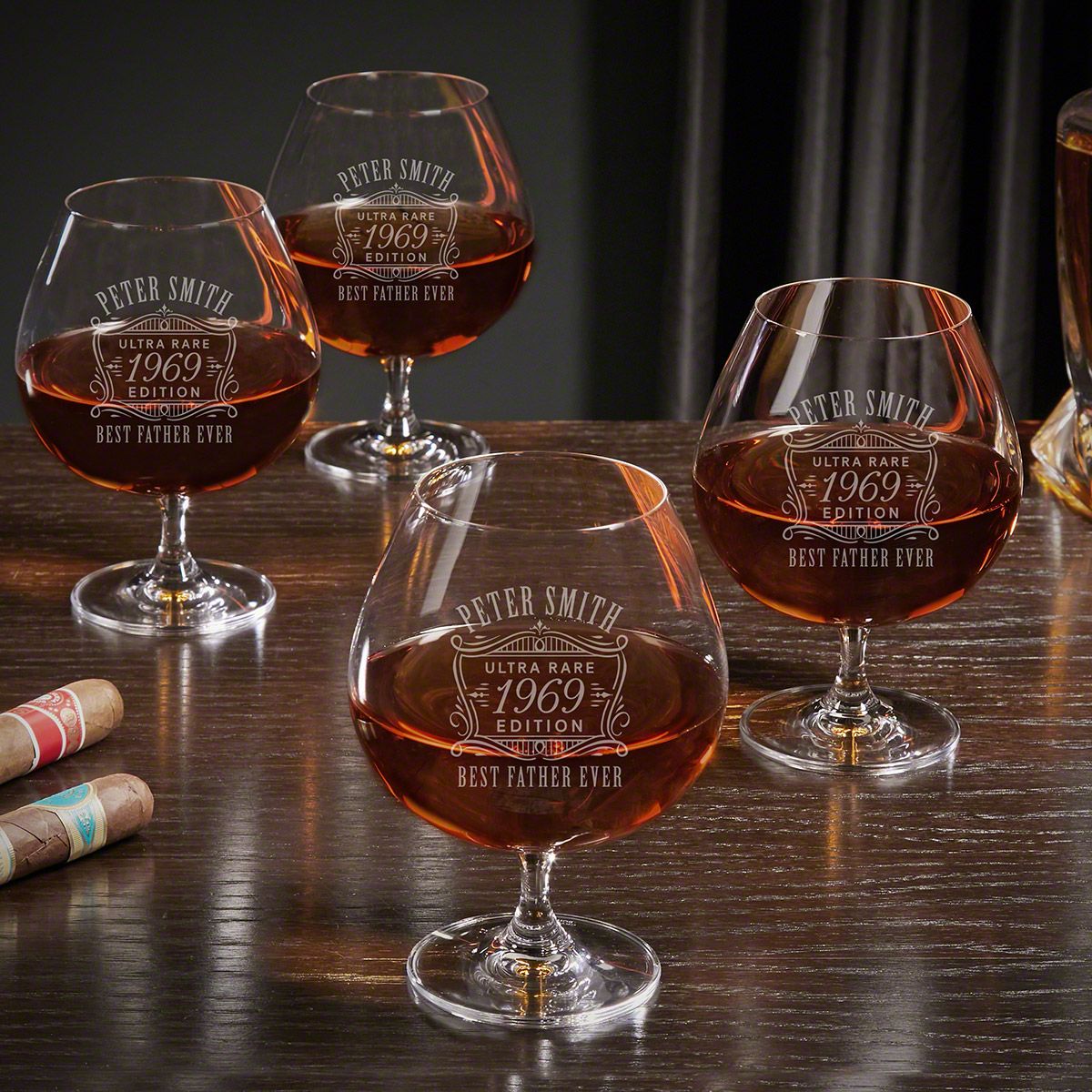 Ultra Rare Edition Personalized Grand Cognac Glasses Set of 4