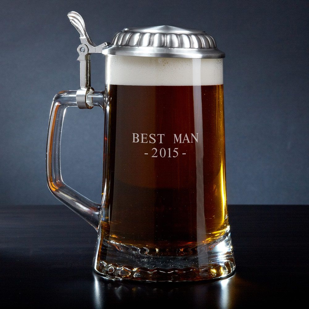 Personalized European Glass Beer Stein