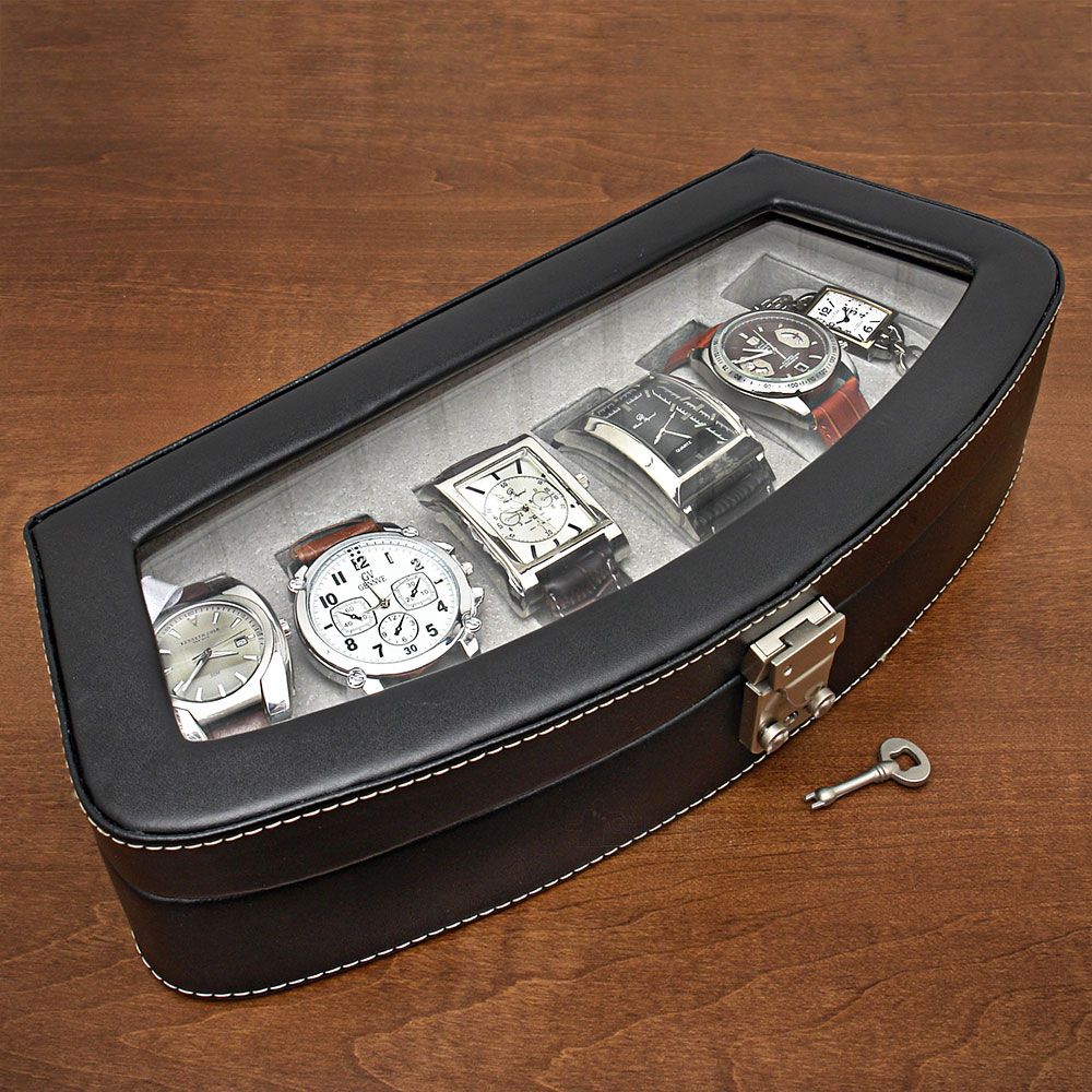 Timeless Italian Leather Six Watch Case (Engravable)