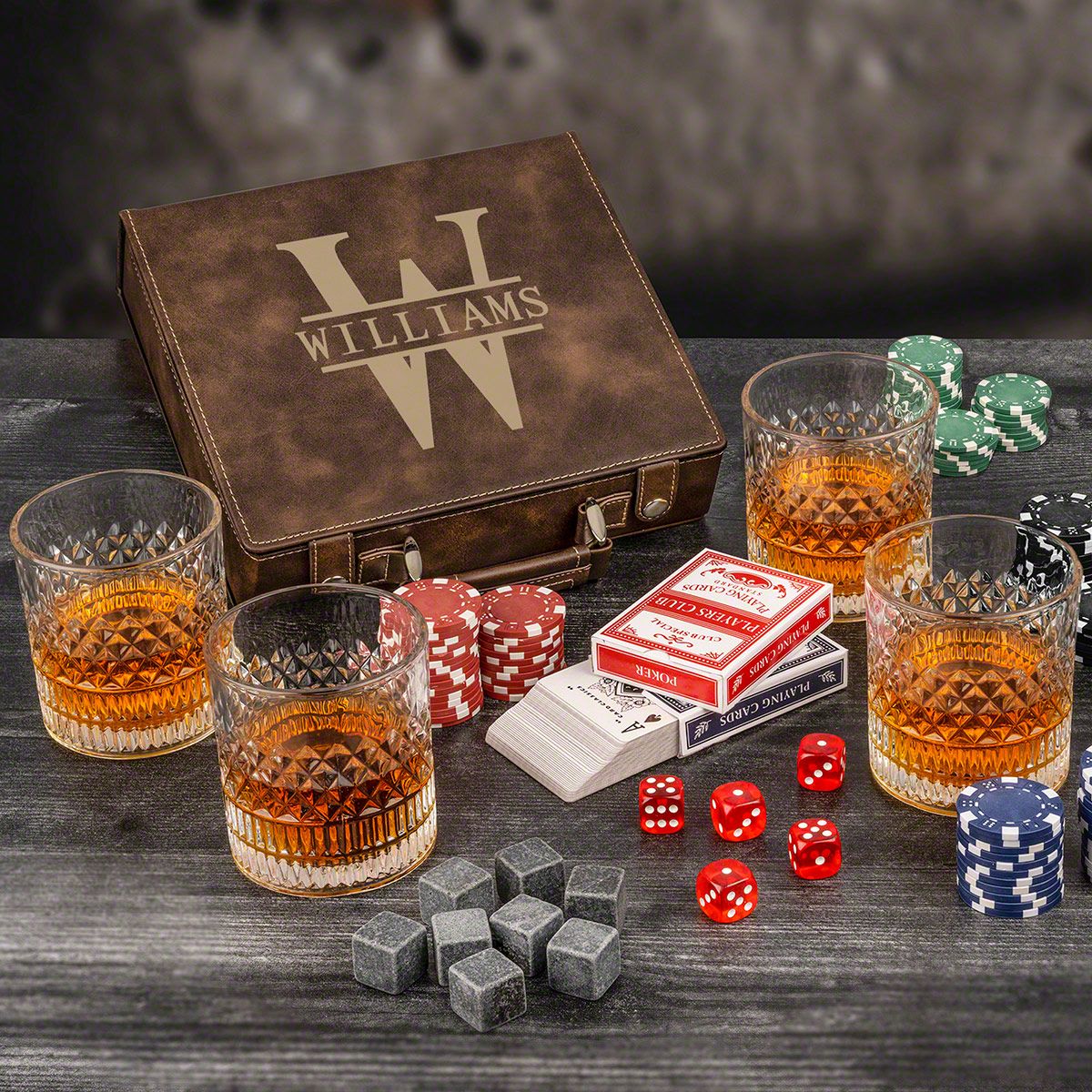 Whiskey and Poker Gifts Custom Oakmont Truman Set