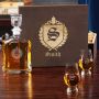 Oxford Glencairn Whiskey Set with Engraved Wood Gift Box