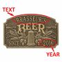 Quality Crafted Beer Custom Arch-Shaped Custom Plaque  - 7 Color Options