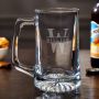 Oakmont Engraved Glass Beer Mugs 17 oz, Set of 4