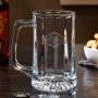 Wilshire Monogram Engraved Glass Beer Mug 13.75 oz