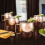 Hammered Copper Moscow Mule Mugs, Set of 4