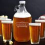 Classic Brewery Personalized Growler with Pint Glasses